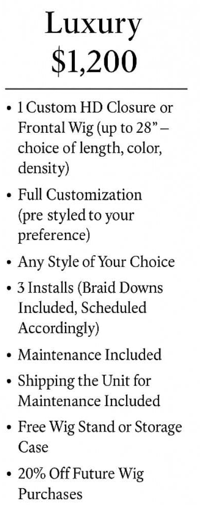 Wig Packages (HD Lace Included)