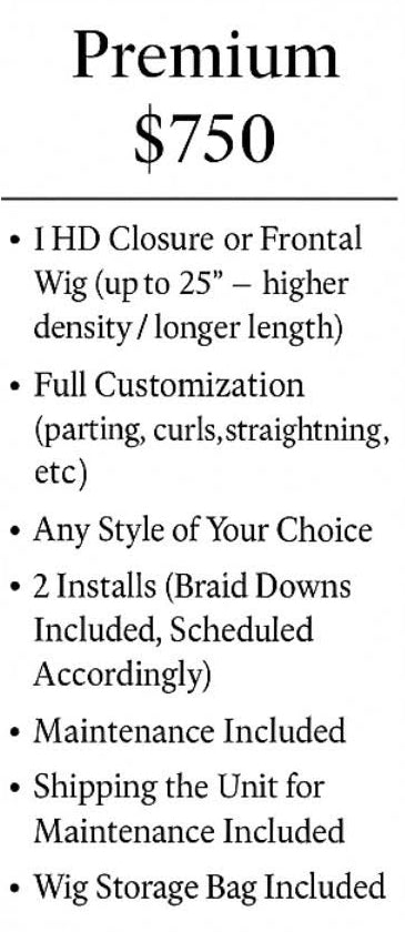 Wig Packages (HD Lace Included)