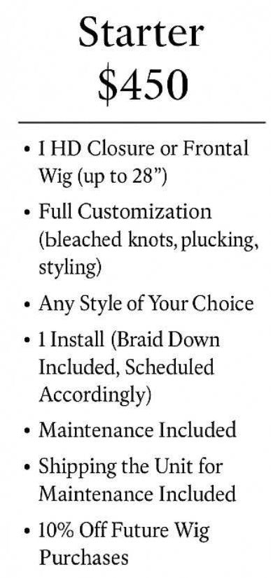 Wig Packages (HD Lace Included)