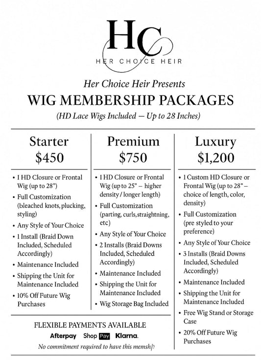 Wig Packages (HD Lace Included)